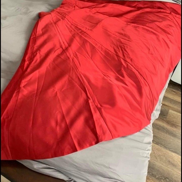 Red Satin Skirt - Picture 3 of 6